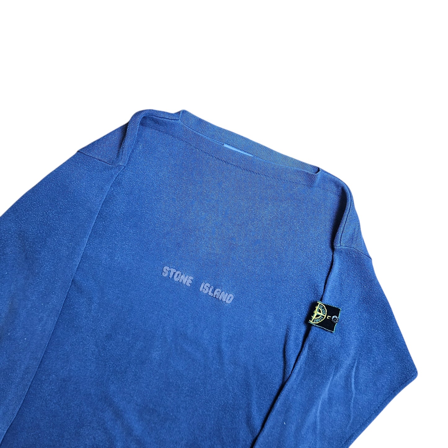 Stone Island Green Edge Spellout Knit Sweatshirt