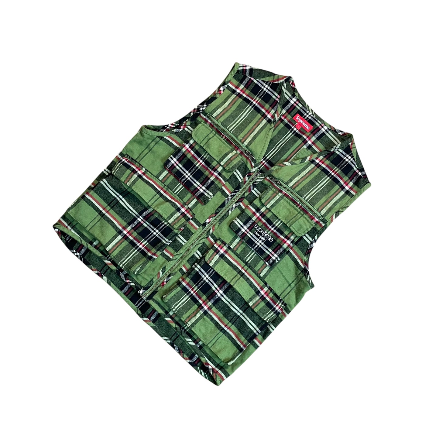 Supreme Tartan Flannel Cargo Vest