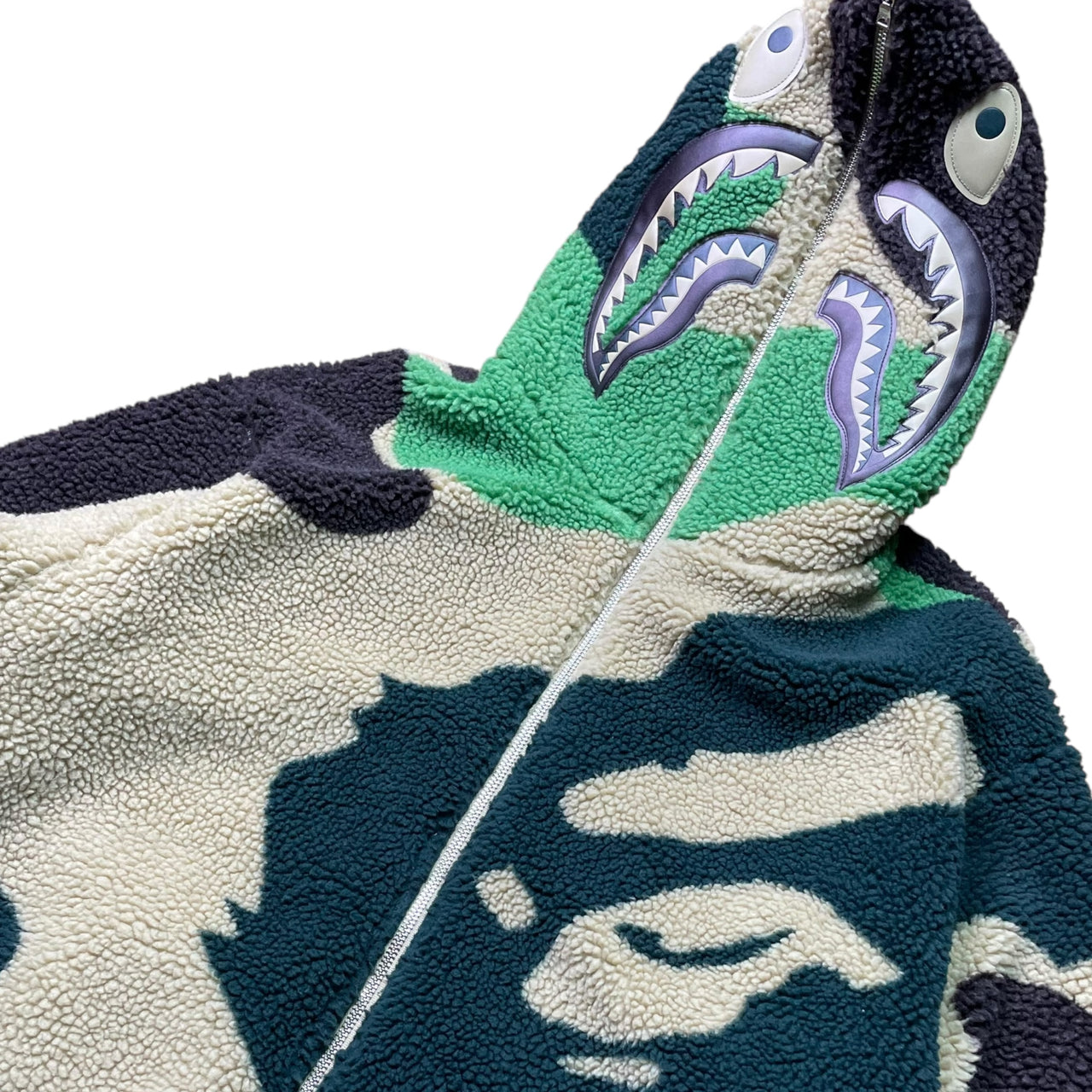 A Bathing Ape Sherpa Fleece Shark Hoodie