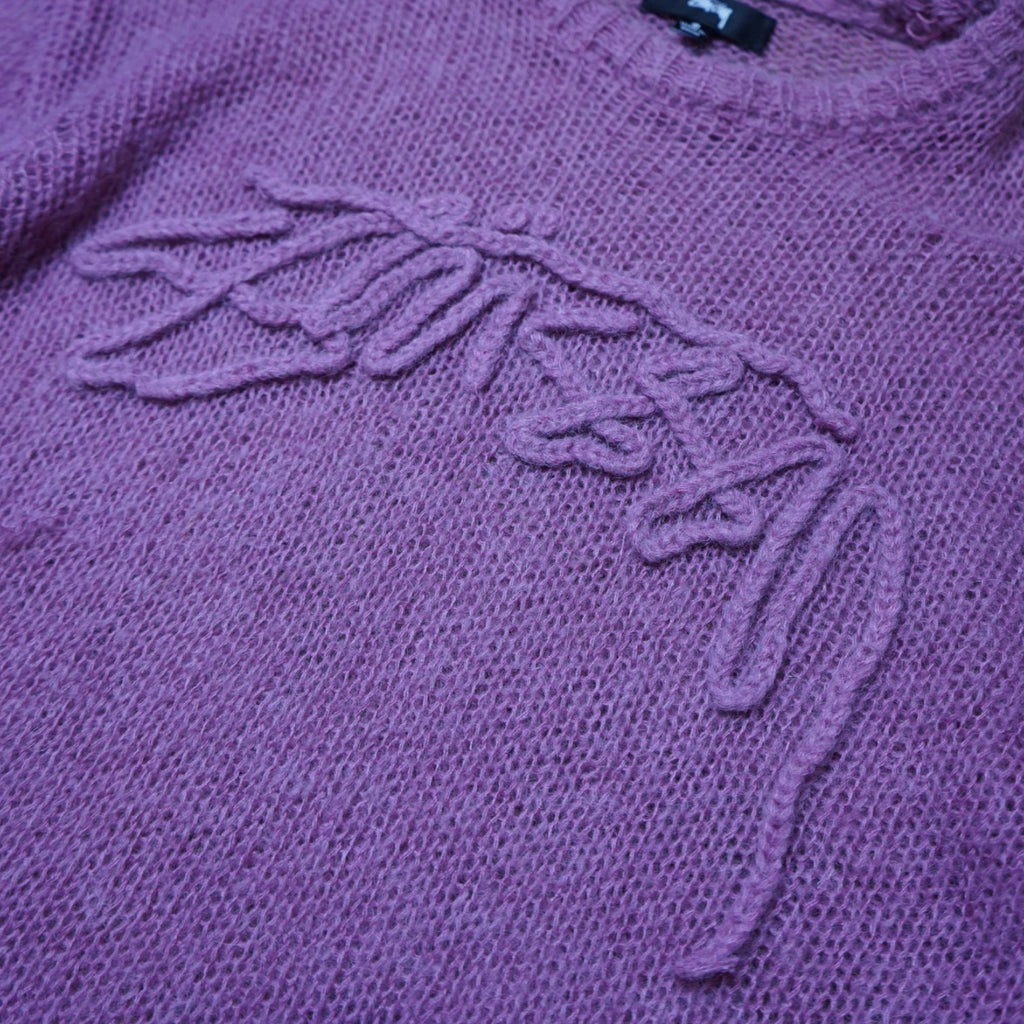 Stussy Loose Knit Spellout Sweater