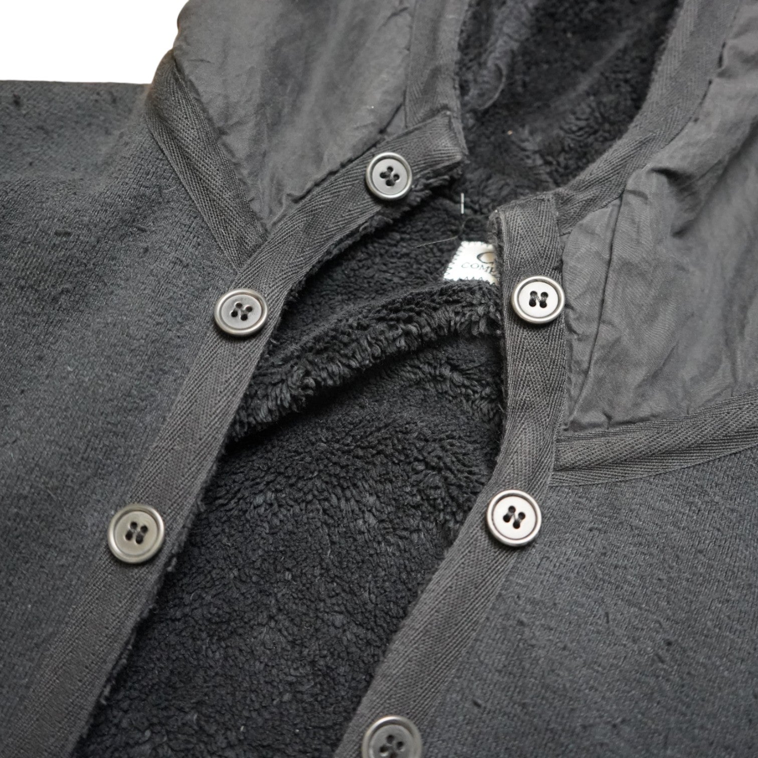 C.p. Company Fleece Lined Button Hoodie