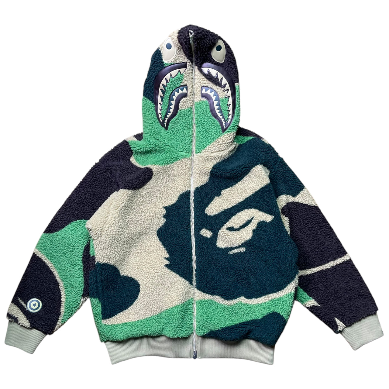 A Bathing Ape Sherpa Fleece Shark Hoodie