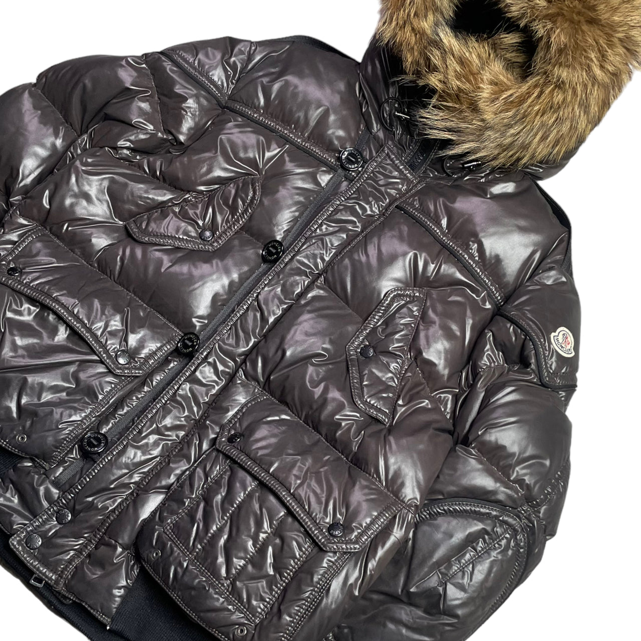 Moncler Grenoble Fur Trim Puffer Jacket