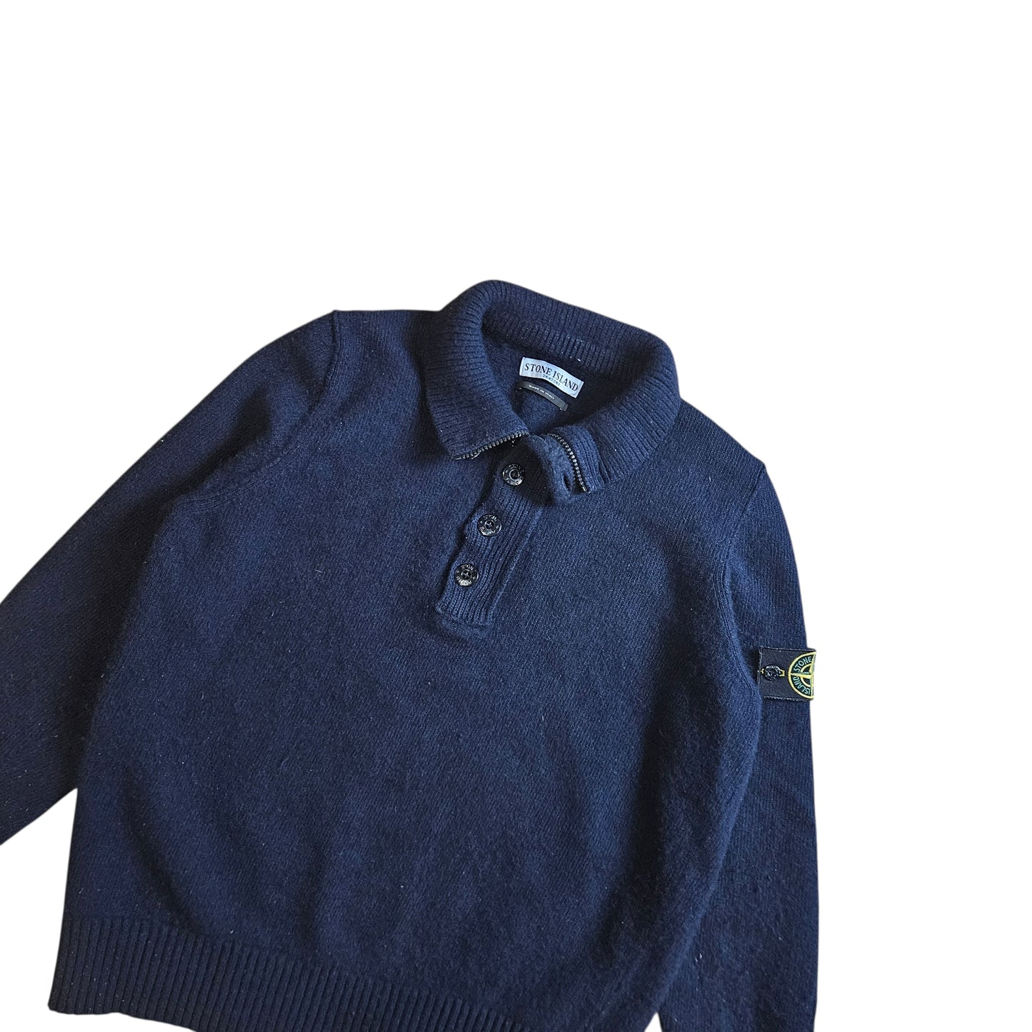Stone Island Wool Quarter Zip Sweatshirt