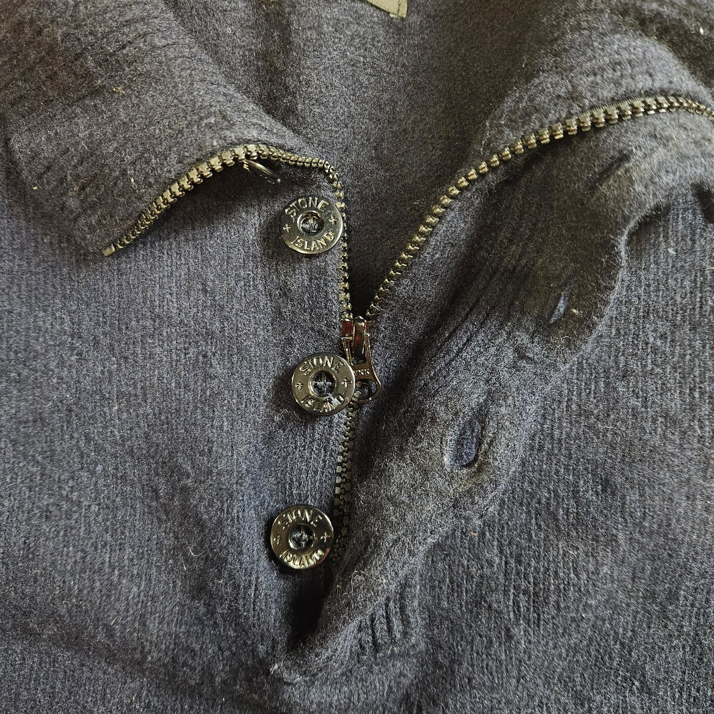 Stone Island Wool Quarter Zip Sweatshirt