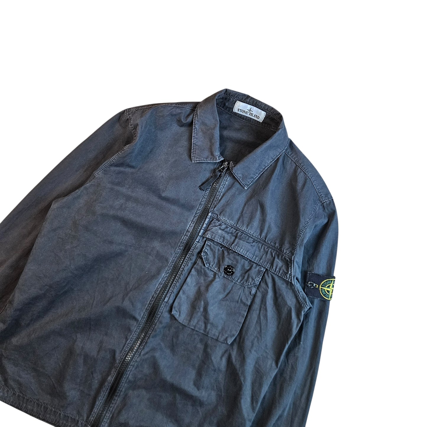 Stone Island Zip Overshirt With Chest Pocket
