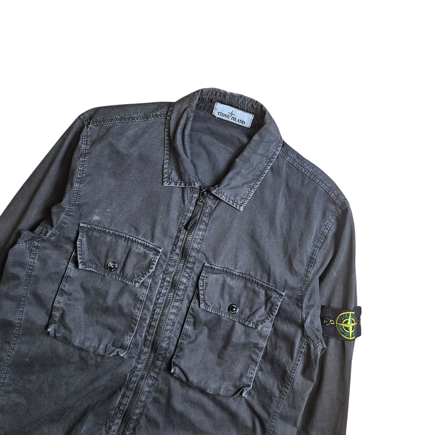 Stone Island Zip Overshirt With Chest Pocket