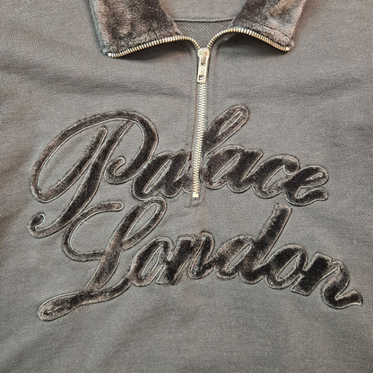 Palace London Velour Half Zip Sweatshirt