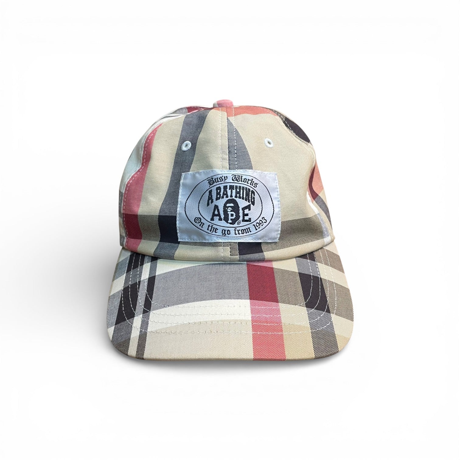 A Bathing Ape Plaid Logo Baseball Cap