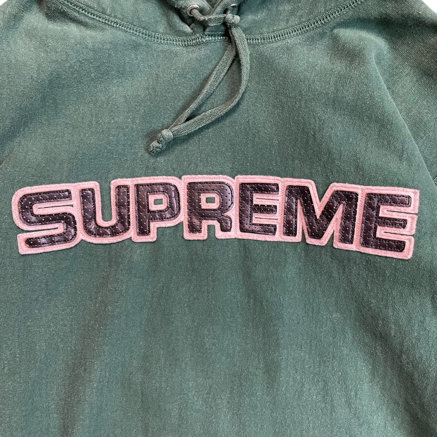 Supreme Leather Logo Hoodie