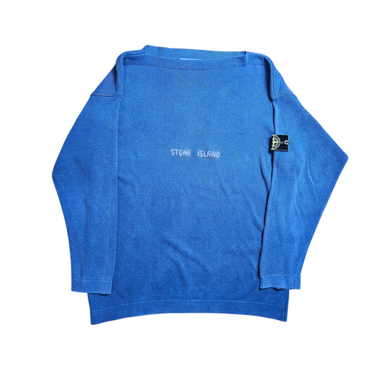 Stone Island Green Edge Spellout Knit Sweatshirt