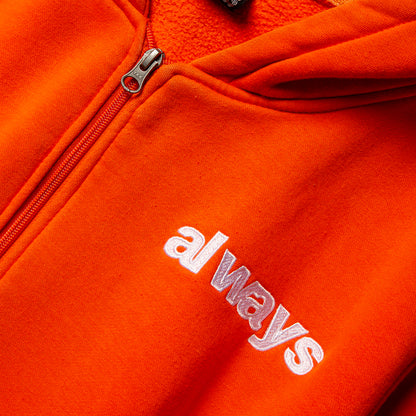 Always Do What You Should Do Zip Up Hoodie With Embroidered Logo